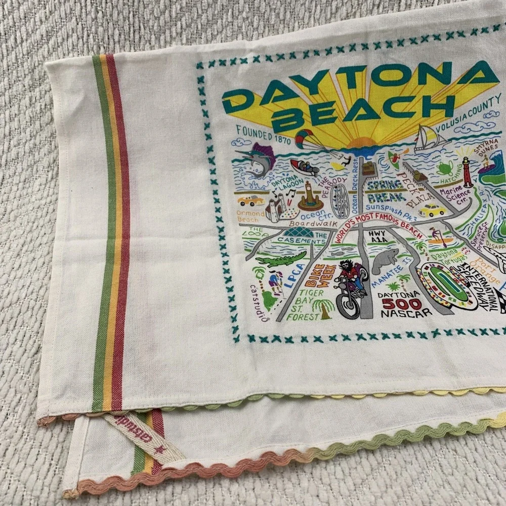 Catstudio Daytona Beach Dish Hand Towel Kitchen Bar Bathroom Florida Nascar 2018